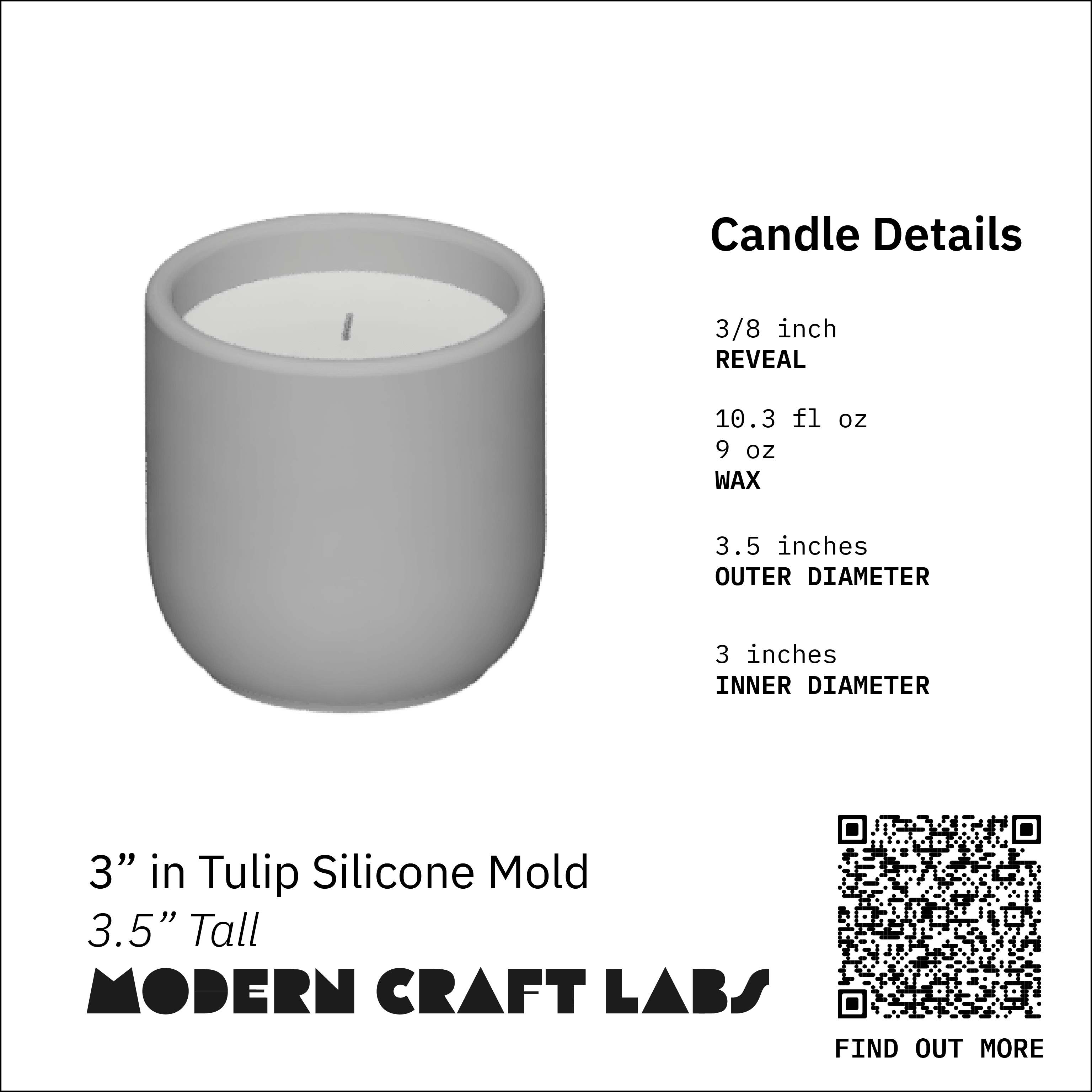 Tulip Silicone Mold Candle Jar