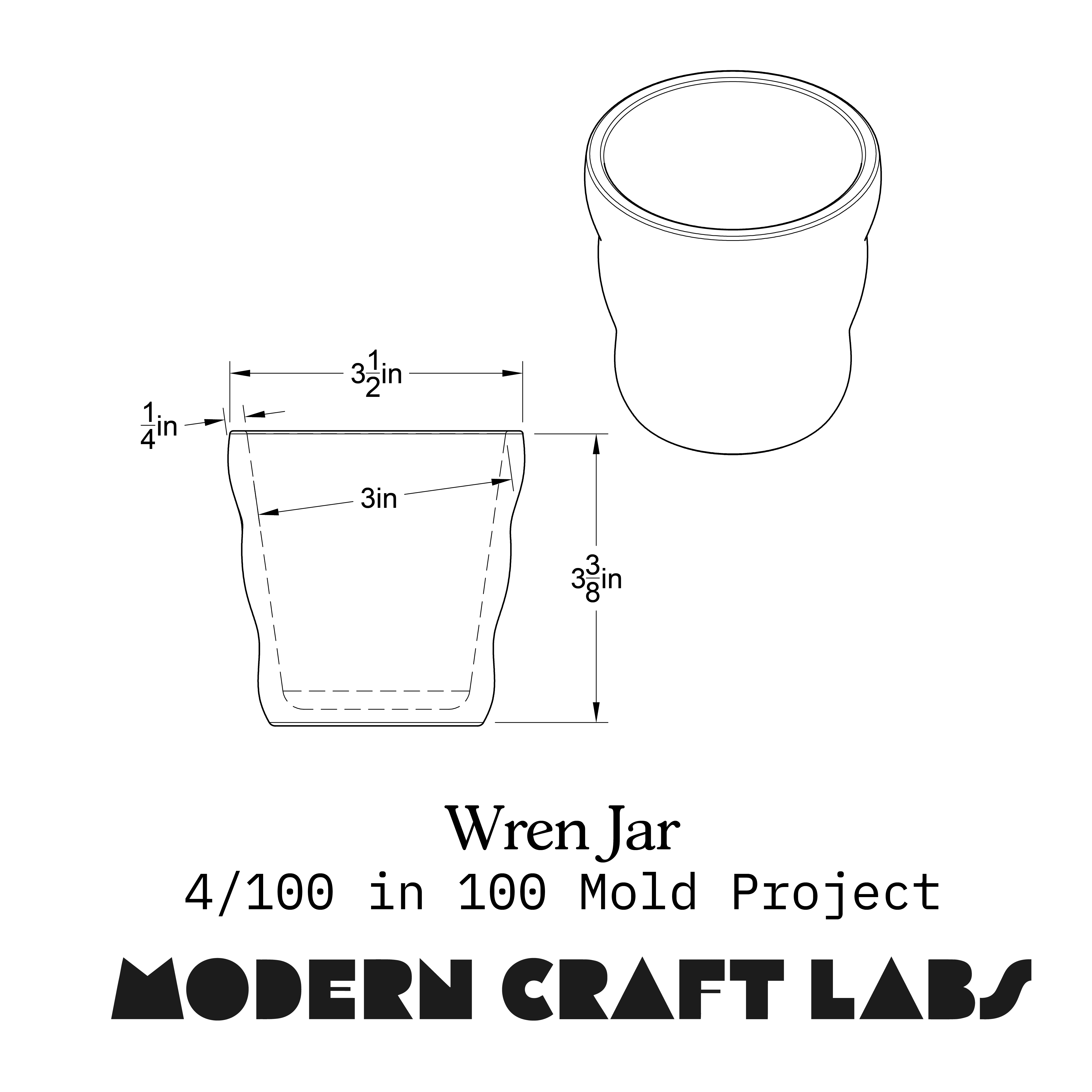 Wren Jar Silicone Mold 4/100 - Modern Craft Labs