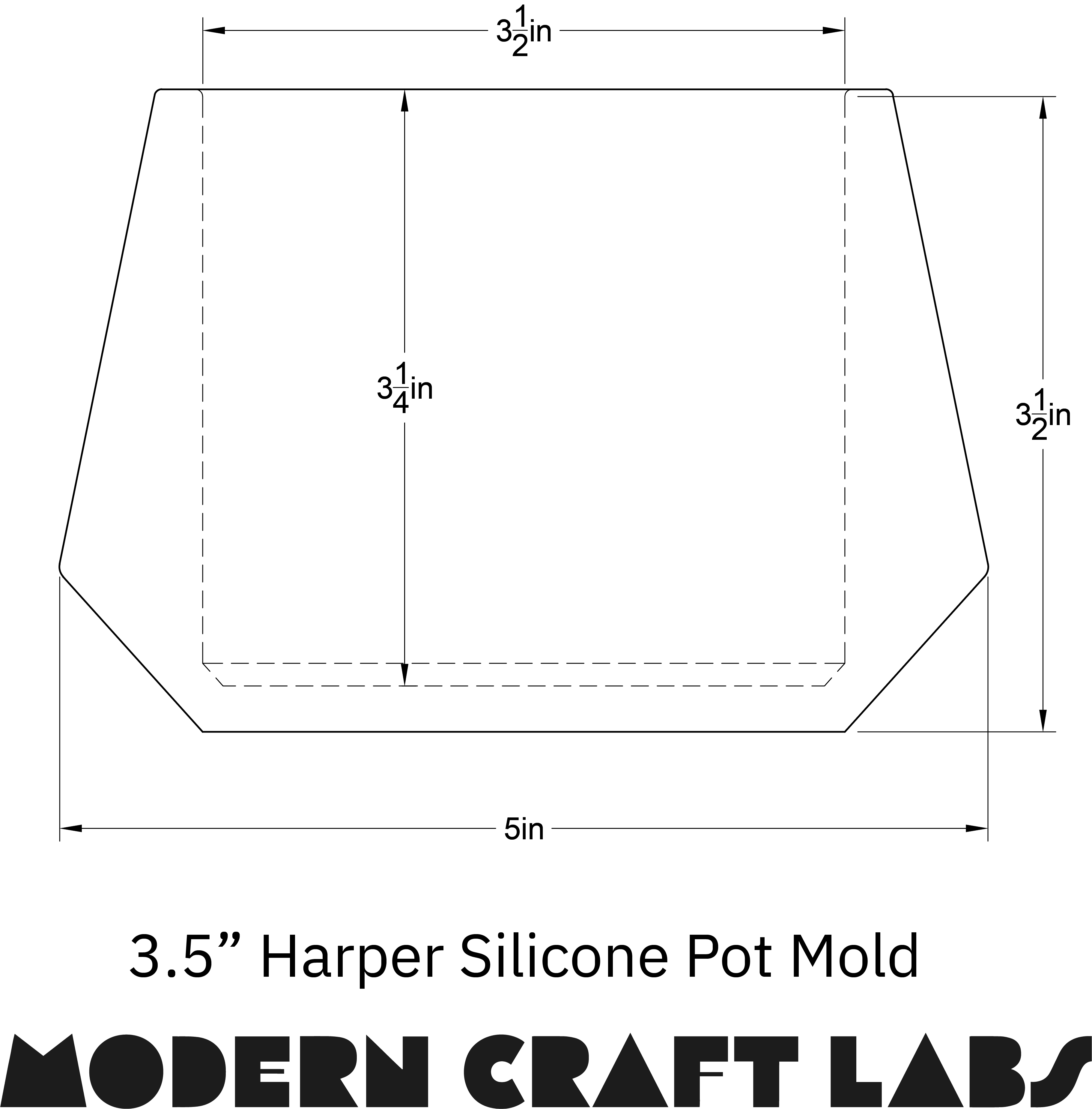 3.5" Harper Pot Silicone Mold - Modern Craft Labs