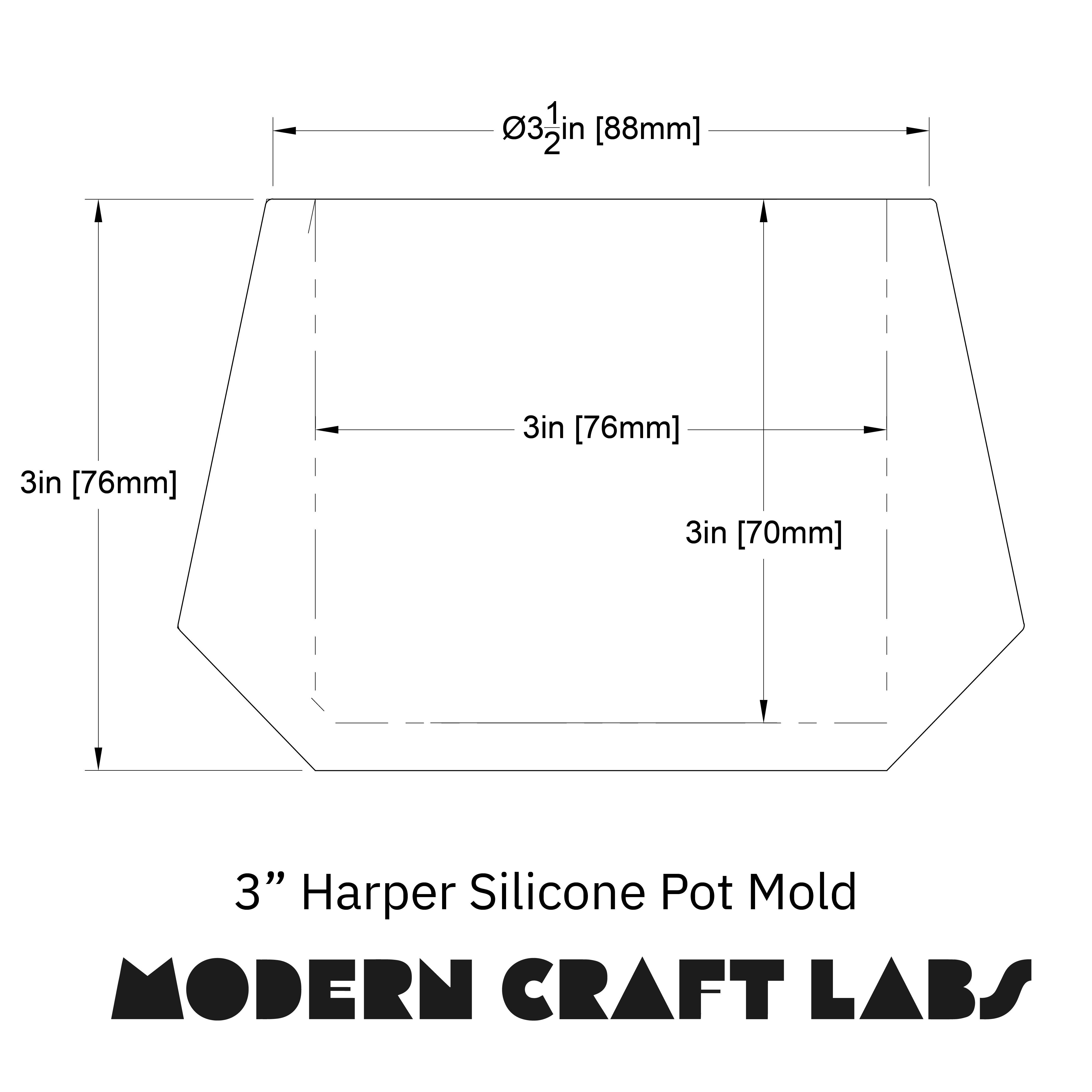 3" Harper Pot Silicone Mold - Modern Craft Labs