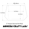 3" Harper Pot Silicone Mold - Modern Craft Labs