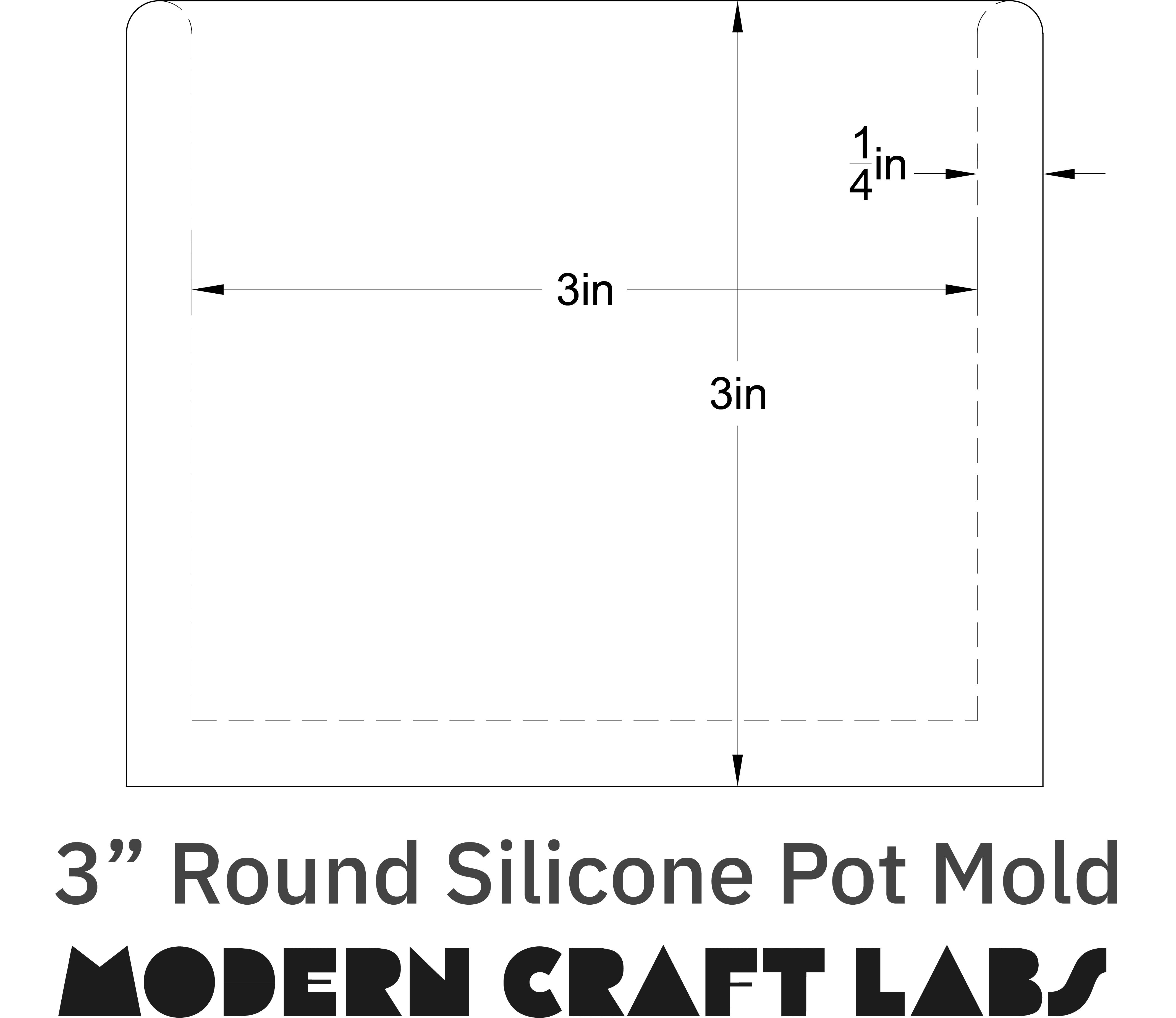 3" Round Silicone Pot Mold - Modern Craft Labs